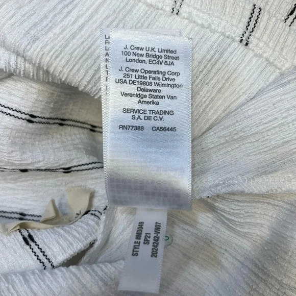 Madewell Puff-Sleeve Empire Top white and black Size  Medium - Picture 14 of 14